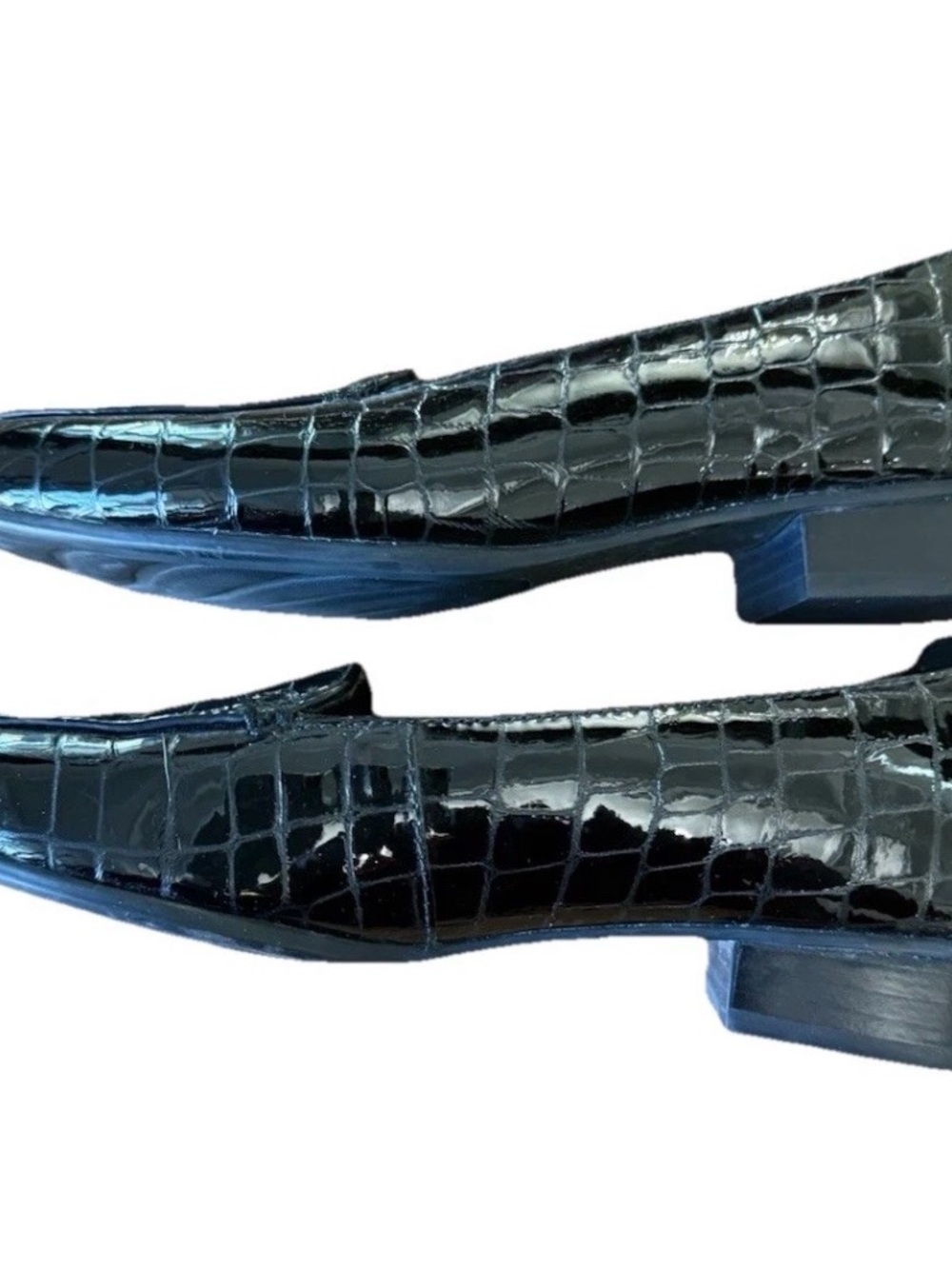 Clarks Keesha Luca Black Croc-Embossed Patent Leather Loafers Women’s Sz 7 - Picture 3 of 5